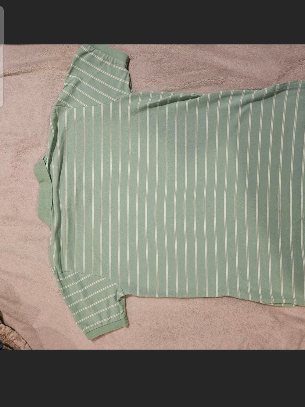 Classic Ralph Lauren Men’s Mint Green Striped Polo Shirt